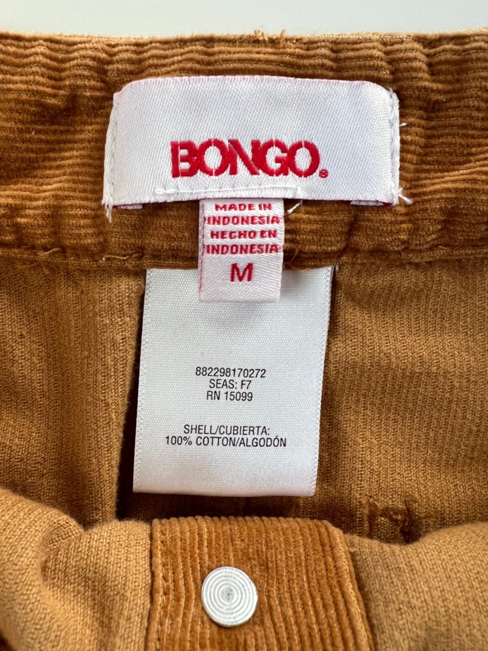 BONGO Rust Brown Corduroy Button-Front Mini Skirt - Picture 4 of 9